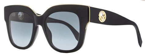 FENDI Square Sunglasses FF0359GS 8079O Black/Gold 51mm 